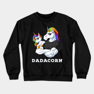 Dadacorn Unicorn Dad and Baby Girl Father's Day Papa Daughter Crewneck Sweatshirt